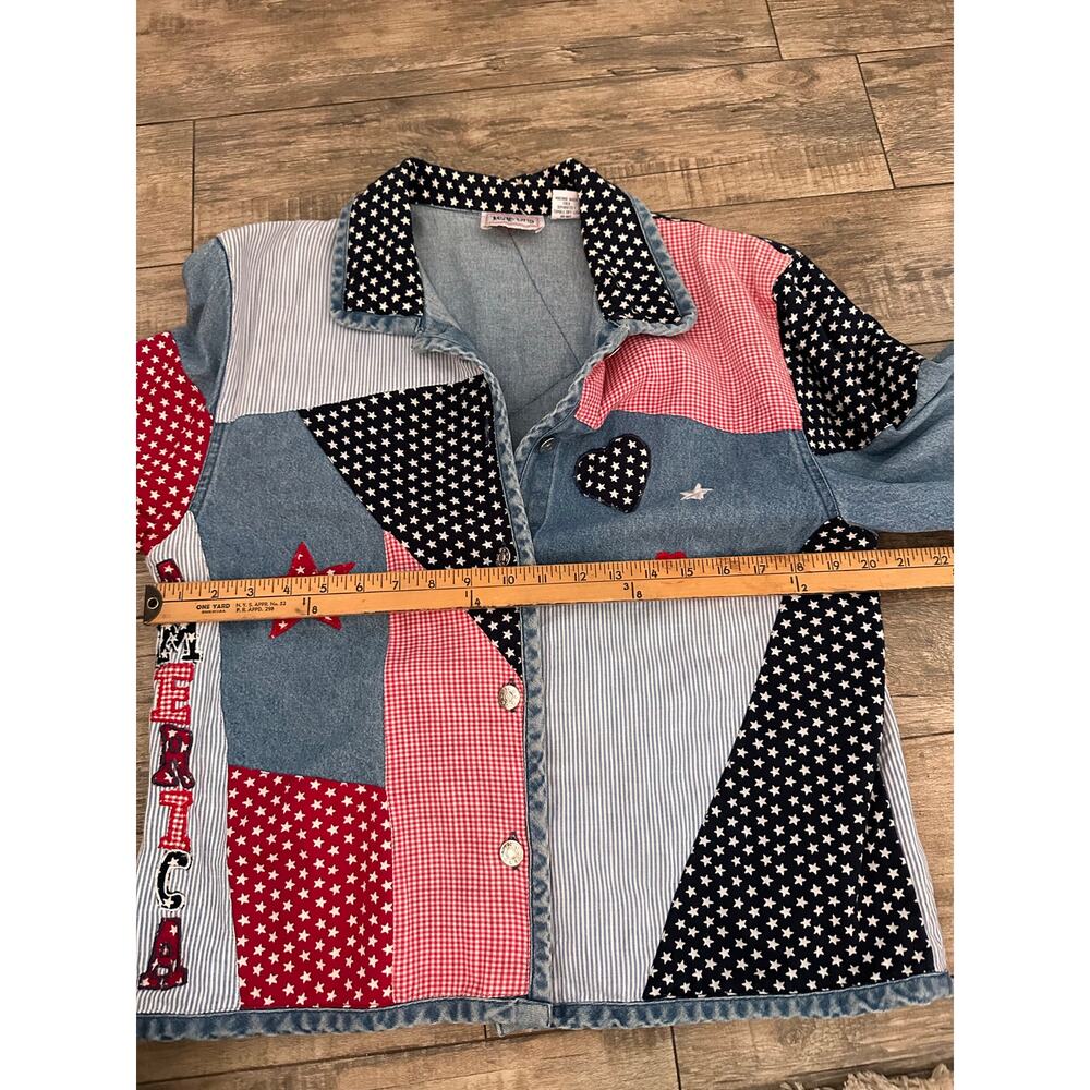 Vintage Tantrums Denim Jacket Patchwork American … - image 9